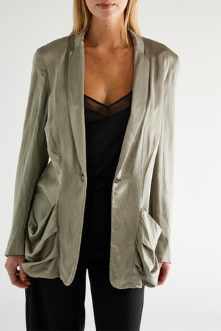 Blazer en soie - Vert kaki