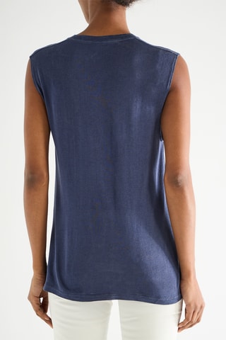 T-shirt en soie - Bleu marine