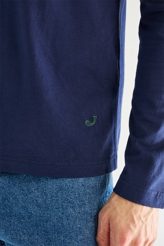 Polo en laine - Bleu marine