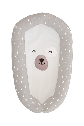 Multifunctionele Reiswieg Smiling Bear- Beige en Wit - 48 x 90 cm
