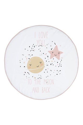 Vloerkleed First steps love to the moon Wit en Roze - 90 cm
