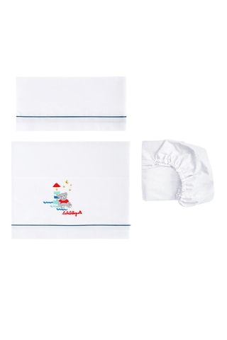 Lakenset Apolo - Wit en Blauw