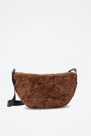 Sac bandoulière en cuir de mouton - Marron