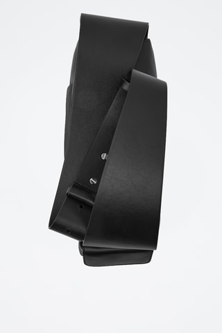 Sac bandoulière en cuir - Noir