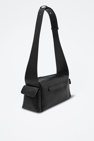 Sac bandoulière en cuir - Noir