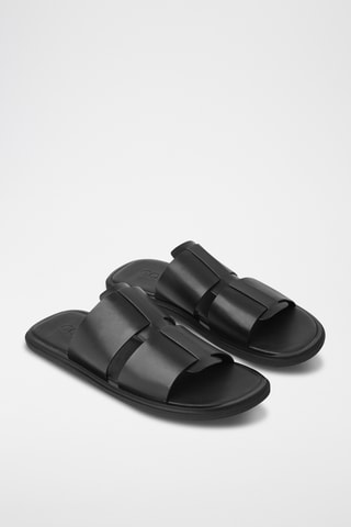 Mules en cuir - Noir