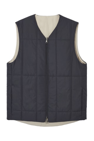 Gilet sans manches réversible - Noir et beige