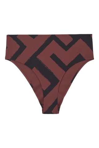 Bas de maillot taille haute - Marron