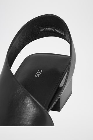 Sandales à talons en cuir - Noir