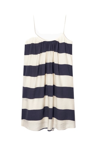 Robe droite - Bleu marine et blanc