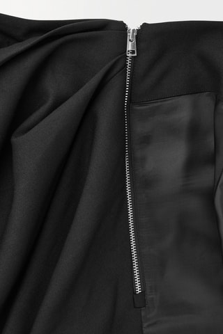 Jupe asymétrique en laine - Noir