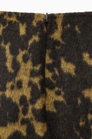 Jupe droite en laine - Marron