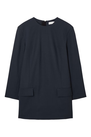 Robe droite en laine - Turquoise