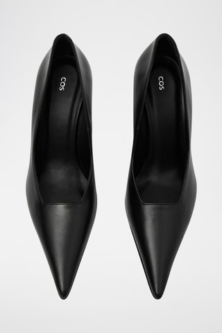 Escarpins compensés en cuir - Noir