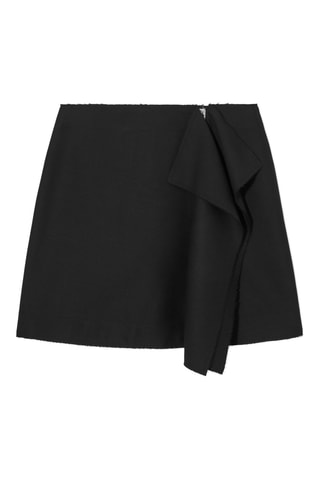 Jupe droite en laine - Noir