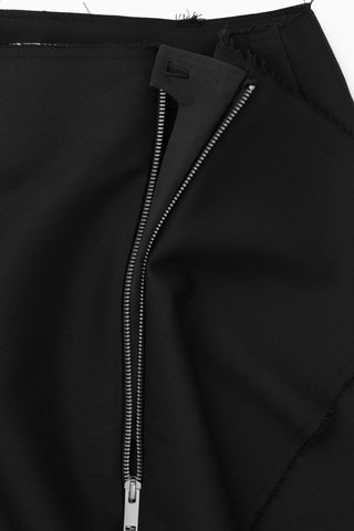 Jupe droite en laine - Noir