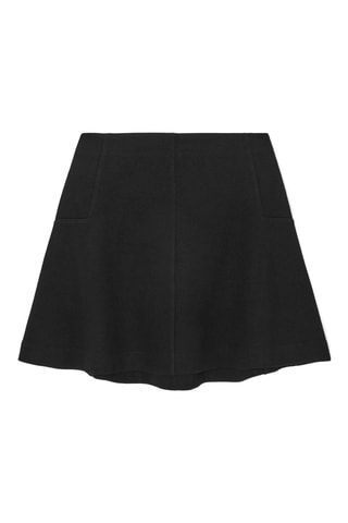 Jupe patineuse en laine - Noir