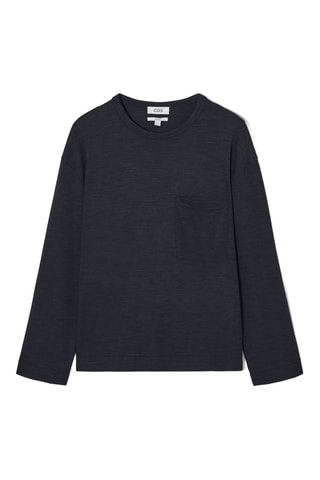 T-shirt en laine - Bleu marine