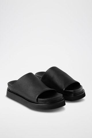 Mules plateformes en cuir - Noir - COS