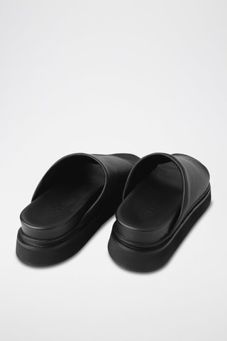 Mules plateformes en cuir - Noir - COS