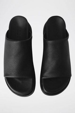 Mules plateformes en cuir - Noir - COS