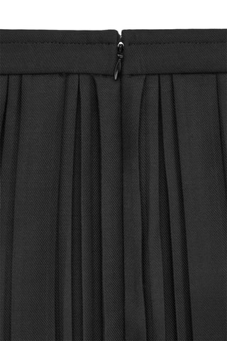 Jupe plissée en laine - Noir - COS
