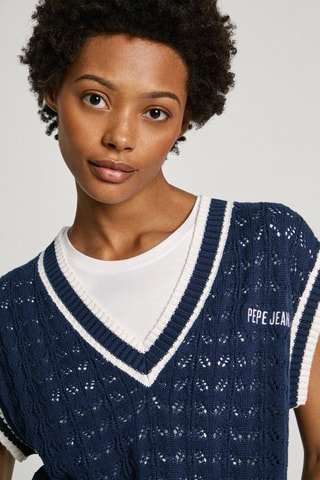 Mouwloze Trui Iva - Marineblauw