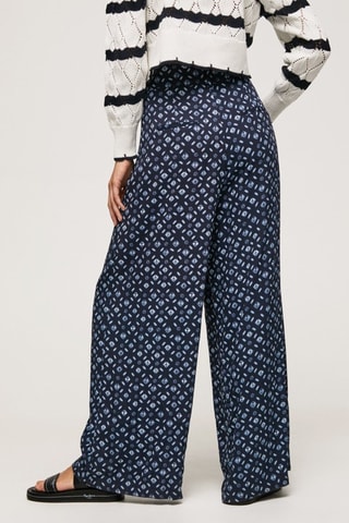 Broek met Hoge Taille Elina - Marineblauw