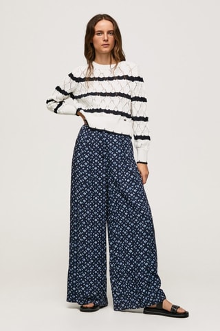 Broek met Hoge Taille Elina - Marineblauw