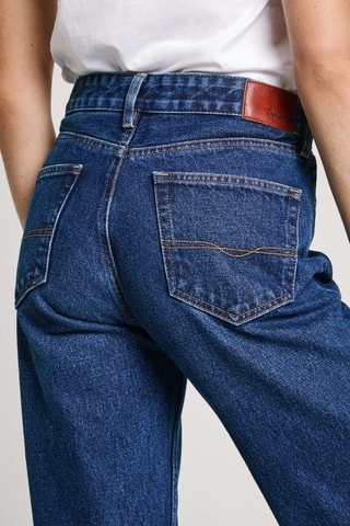 Jeans Hoge Taille Straight Cut - Donkerblauw