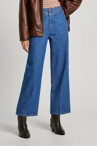 Jeans Hoge Taille Straight Cut Tailor - Blauw