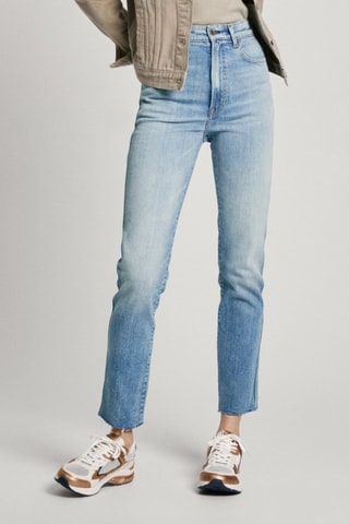 Jeans Hoge Taille Slim Fit - Blauw