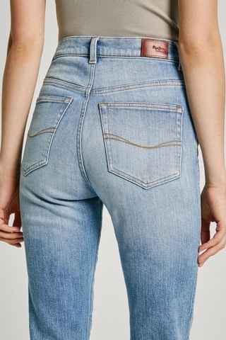 Jeans Hoge Taille Slim Fit - Blauw