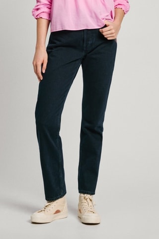 Jeans Hoge Taille Straight Cut - Blauw