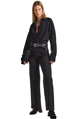 Spijkerblouse Estelle - Zwart