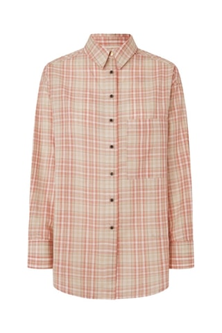 Blouse Rita Check - Beige en Rood