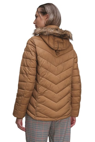 Gewatteerde Jas met Capuchon Babs - Bruin