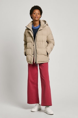 Gewatteerde Jas met Capuchon Bibi - Beige