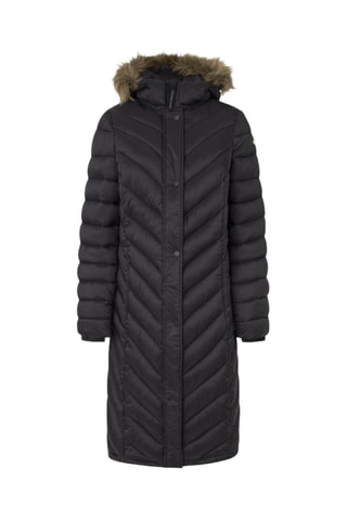 Lange Gewatteerde Jas Babs - Zwart