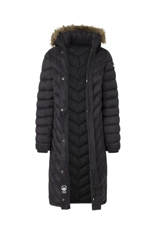 Lange Gewatteerde Jas Babs - Zwart