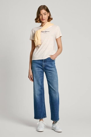 T-shirt Elba - Wit en Beige