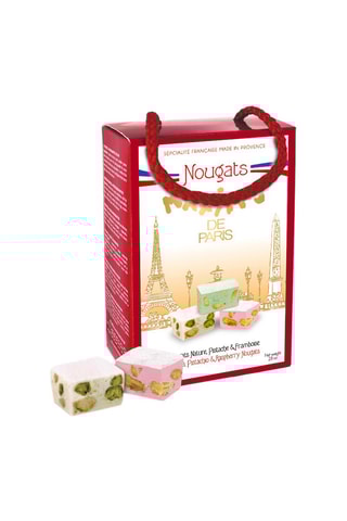 3 x 	Ballotin 12 nougats nature, pistache et framboise - 80 g