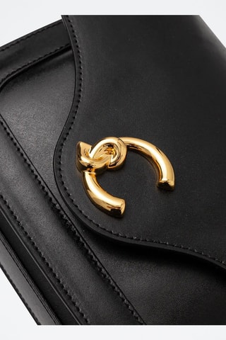 Sac bandoulière en cuir de veau - Noir