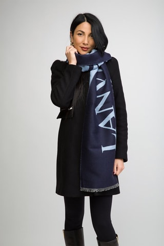 Echarpe en laine et soie - Bleu