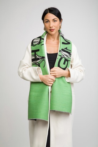 Echarpe en laine et soie - Vert