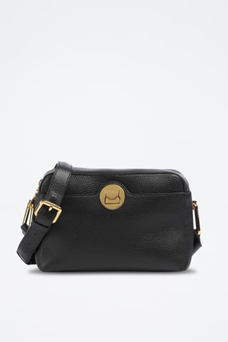 Sac bandoulière en cuir - Noir 