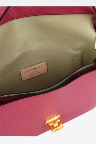 Sac porté épaule en cuir - Rose et doré