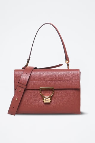 Sac porté épaule en cuir - Marron et doré