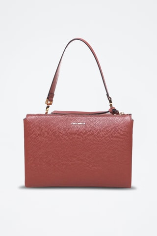 Sac porté épaule en cuir - Marron et doré