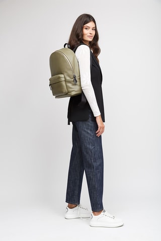 Sac à dos en cuir - vert olive